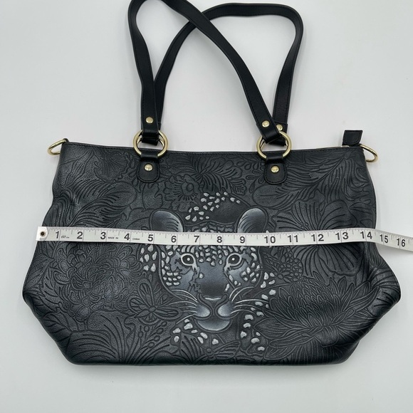 Anuschka Tooled Leather Crossbody Bag Adjustable Strap Cleopatra's Leopard Tote - Picture 12 of 15